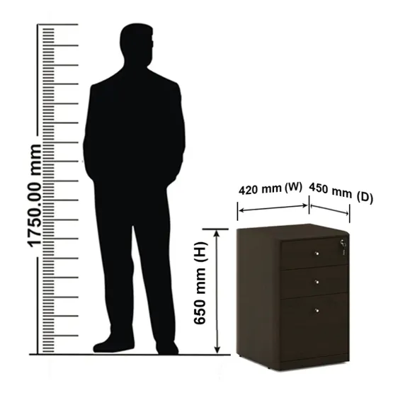 Z-line 3-drawer Standard Pedestal - Vermount