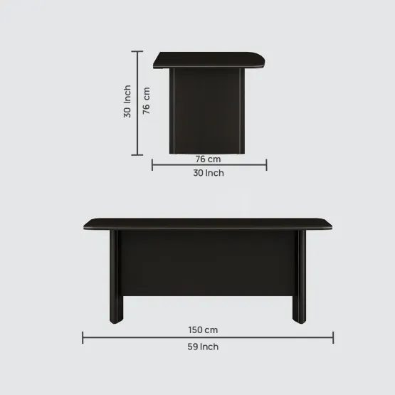 Z-line Executive Tab 1500x750x750 Wt Gab End - Vermount