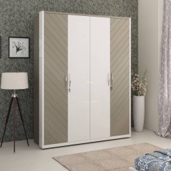 Alaska 4 Door Wardrobe V2 - High Gloss White