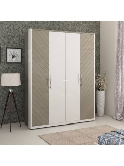 Kosmo Alaska 4 Door Wardrobe V2 - High Gloss White