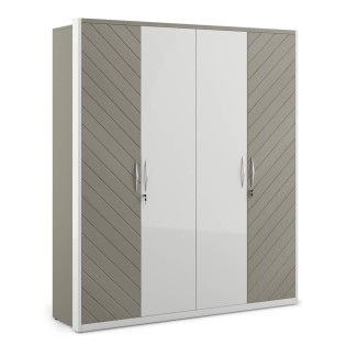 Alaska 4 Door Wardrobe V2 - High Gloss White