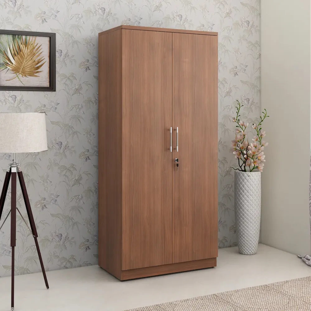 Kosmo Optima 2 Door Wardrobe - Walnut Rigato