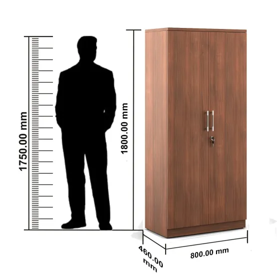 Kosmo Optima 2 Door Wardrobe - Walnut Rigato